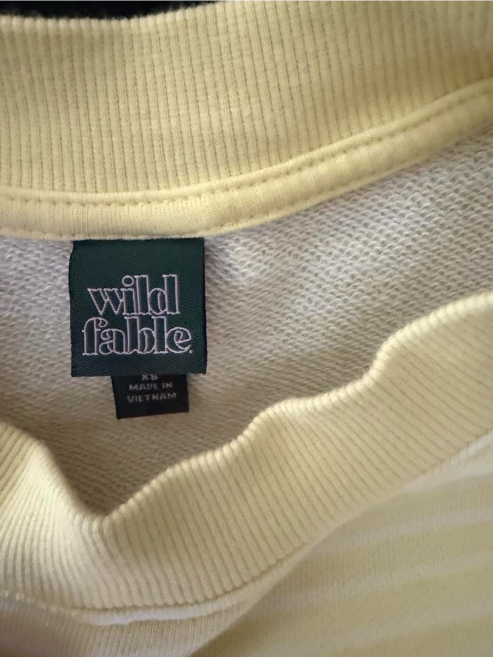wild fable Pale Yellow & White Striped Lounge Sweatshirt Set - Picture 3 of 8